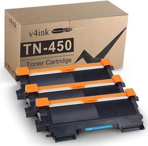v4ink Compatible Toner Cartridge Replacement  TN450 TN420 Black Toner Cartridge High Yield Use for HL-2240d HL-2270dw HL-2280dw MFC-7360n MFC-7860dw IntelliFax 2840 2940 Printer 3 Pack