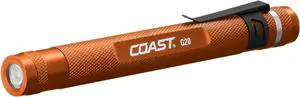 COAST® G20 Inspection Beam LED Penlight with Adjustable Pocket Clip and Consistent Edge-To-Edge Brightness, Orange, 54 lumens