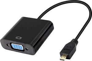 Micro HDMI to VGA Audio Adapter Converter 1080p Full HD Micro HDMI Male to VGA Female Interface for Desktop Monitors Projectors Laptops Tablets