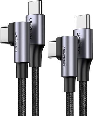 UGREEN USB C to USB C Cable Right Angle 2 Pack, Type C 60W PD Fast Charging Cord Compatible with MacBook Air/Pro, iPad Mini 6/Air 4/Pro, Samsung Galaxy S21/S20/Note 20/Z Fold, Google Pixel, Switch 3FT