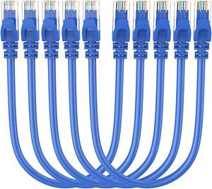 CableCreation Short CAT 6 Ethernet Patch Cable 5-Pack, RJ45 Computer Network Cord, 23 AWG Highly Speed RJ45 Wire for Router, Modem, Computer, Short Ethernet Cable 1 Foot/0.3M, Blue