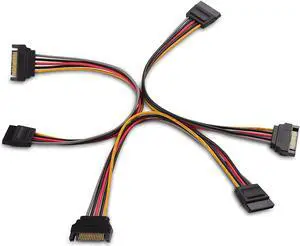 3-Pack 15 Pin SATA Power Extension Cable 8 Inches