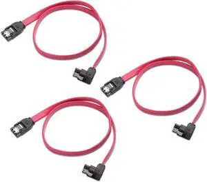 Cable Matters 3-Pack 90 Degree Right Angle SATA Cable 18 Inches (6.0 Gbps SATA III Cable, SATA Cable for SSD, SATA SSD Cable, SATA 3 Cables) Red