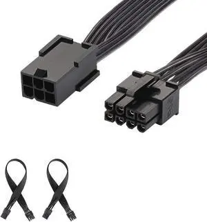 PCIe 6 Pin to PCIe 8 Pin Power Adapter Cable (2 Pack) PCI Express 6 pin to 8 pin Adapter Power Cable 12 inch