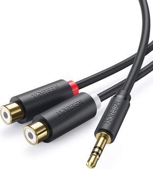 UGREEN 3.5mm to 2 RCA Cable Male to Female Aux Stereo Audio Cable Cord Y Splitter RCA Phono Cable for Smartphones, MP3, Tablets, iPod, Home Theater, 25cm