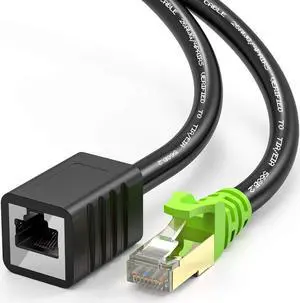 Ethernet Extension Cable 25ft, Network Cat6a Extension Patch Cable RJ45 Cords Shielded Male to Female Connector (25FT)