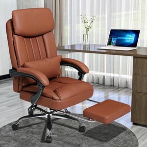 Racing Gaming Chair Office Chair Ergonomic PC Chair with Lumbar Support, PU Leather High Back Adjustable Swivel Desk Task Chair with Footrest, Tan