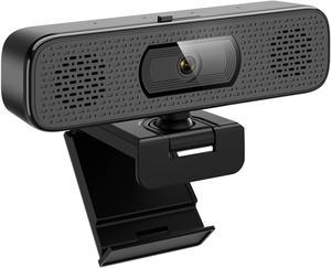 Goaic L32C 4K HD Webcam with 2 Speakers & Built-in Microphone for Computer Laptop, 90 Degree View Angle Autofocus Computer Camera with Privacy Cover for Live Streaming, Video Calls, Games