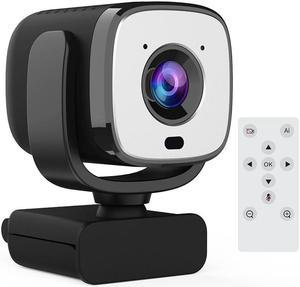 Goaic 4K Webcam 3840P 30FPS Web Camera AI Auto Face Tracking Living Stream Camera with Microphone Remote Control for Tiktok Zoom (Black)