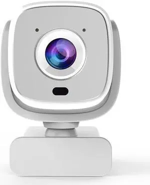 Goaic 4K Webcam 3840P 30FPS Web Camera AI Auto Face Tracking Living Stream Camera with Microphone Remote Control for Tiktok Zoom (White)