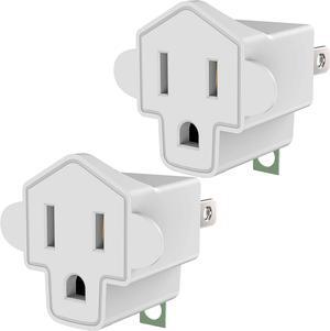 2 Pack ETL Listed 3 Prong to 2 Prong Adapter, Superdanny Polarized Grounding Converter 3-Prong Adapter Converter Fireproof Material 200 Resistant Heavy Duty for Wall Outlets, Electrical, Household
