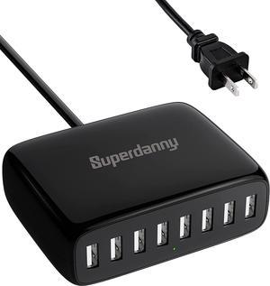 SUPERDANNY USB Charger Station 8-Port Desktop Charging Station Compatible with iPhone