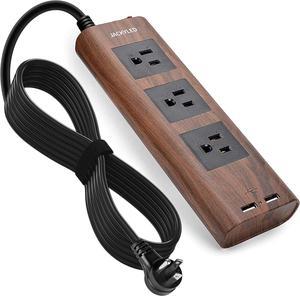 SUPERDANNY Desktop Power Strip with USB Charging Station Flat Plug 10FT Extension Cord Surge Protector Outlets Electrical Power Outlet Extender