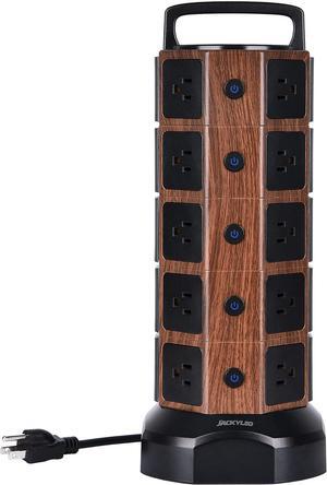 JACKYLED Power Strip Tower Surge Protector 1050J 20 AC Outlets 6 USB Ports 6.5ft