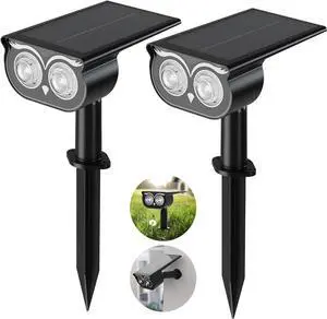 SUPERDANNY Solar Spotlights Waterproof Landscape Spotlights for Outdoor, Garden, Yard Driveway, Walkway 2 Pack