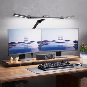 24W Eye Caring Led Desk Lamp with Clamp, , Ultra Bright Desktop Lamp with Atmosphere Lighting,Dimmable Desk Light Stepless table Light
