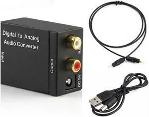 Digital to Analog Audio Converter Adapter Digital Optical Fiber Coaxial RCA Toslink Signal to Analog Audio Converter RCA for DVD Digital to Analog Audio Converter Adapter Digital Optical Fiber Coaxial RCA Toslink Signal to Analog Audio Converter RCA for DVD