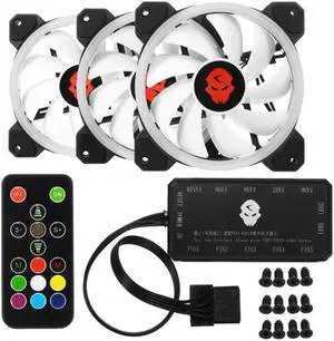 Hot 3pcs Computer Case PC Cooling Fan RGB Adjust LED 120mm Quiet + IR Remote computer Cooler Cooling RGB Case Fan For CPU