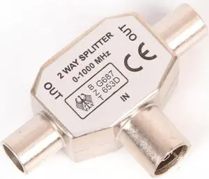 2 Way TV Aerial Coaxial Splitter Coax Metal Signal T Adapter Combiner 2 Male To 1 Female Adapter For TV/T Adapters Coaxial