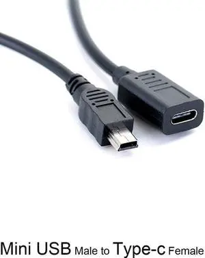 30cm Mini USB Male to Type-c Female Charge Data Adapter Cable Cord Adapter 30cm Mini USB Male to Type-c Female Charge Data Adapter Cable Cord Adapter