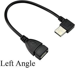 USB 2.0 Extension Cable - Left Angle A Male to Female - 0.7 Feet (20cm)