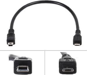 4" 10cm Micro USB Type B male to mini USB Type B male Host OTG Adapter Cable