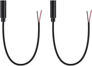 (2 Pack) Replacement 2.5mm Female Jack to Bare Wire Open End TS 2 Pole Mono 2.5mm Jack Plug Connector Audio Cable Repair