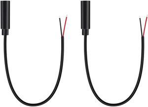 (2 Pack) Replacement 3.5mm Female Jack to Bare Wire Open End TS 2 Pole Mono 1/8" 3.5mm Jack Plug Connector Audio Cable Repair