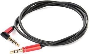 3 Feet 3.5mm TRRS Auxiliary Audio Cable 90 Degree Right Angle 4-Conductor Auxiliary Stereo Cable (Microphone Compatible)