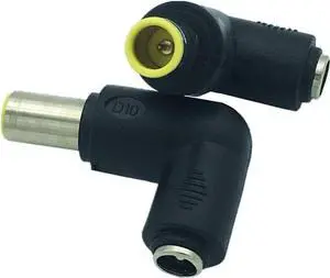 2Pack 7.9x5.5mm Male 90 Degree Angle to DC5.5x2.1mm Female Adapter 5 Volt DC Barrel Power Jack Charging Cable Connector