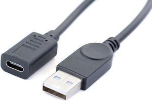 USB 2.0 Type A to USB 3.1 Type C Male-to-Female OTG Data Connector Cable