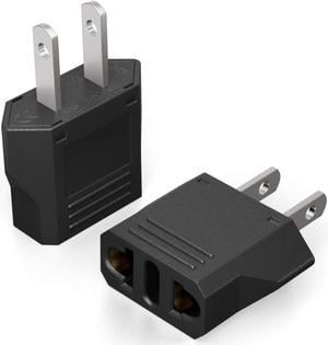 Universal Travel Plug Adapter, EU to US Adaptor, Europe to USAPlug Adapter, US Plug Converter, American Travel Adapters, 2-Pack