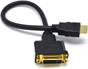 Cable Video Adapter  HDMI-compatible Male to DVI-I 24+5 Female M/F   Cord For HDTV LCD DVD PC