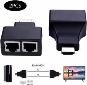 Adapter  HDMI-compatible to Dual RJ45 Network Cable Extender, Splitter, Repeater by Cat 5e/6 1080P for HDTV HDPC PS3