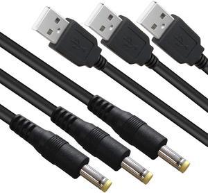 3 Packs 3FT USB 2.0 A Male to DC 4.0mm x 1.7mm 5 Volt DC Barrel Jack Power Cable for Sony PSP 3000 2000 1000,Tablet,Cellphone