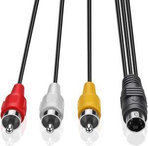 NUOLIANXIN 4 Pin S-Video to 3 Male RCA Composite Video Cable
