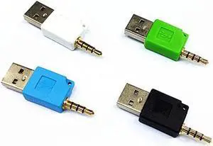 4pcs/lot 3.5mm Audio to USB 2.0 AM Adapter Data Sync Charger Connector Adapter for iP  st 2nd 3rd Gen
