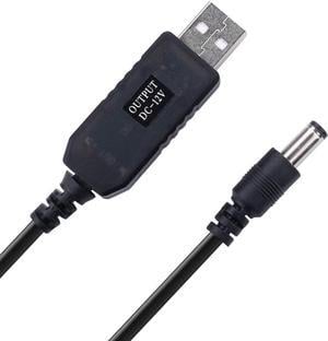 DC 5V to DC 12V USB Voltage Step Up Converter Cable - Power Supply USB Cable with DC Jack 5.5 x 2.5mm or 5.5 x 2.1mm,3FT