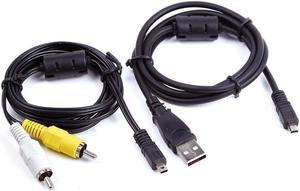 USB Data SYNC+AV A/V TV Cable Cord For Fujifilm Finepix CAMERA S2950 HD S2940 HD