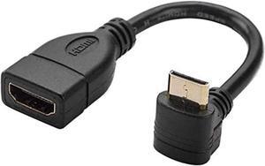 90 Degree Upward Angle Mini- HDMI Male to HDMI-compatible Female Adapter, Support 1080P Full HD, 3D,for Camera, Camcorder