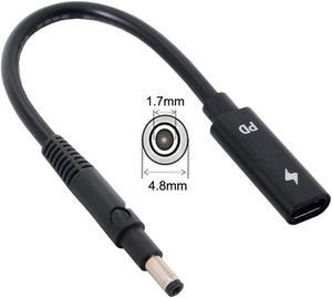 Type C USB-C Female Input to DC Power PD Charge Cable fit for Laptop 18-20V (4.8x1.7mm)