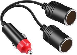 1 to 2 12V Car Cigarette Lighter Splitter Power Charger Port, 12 Volt Adapter Plug Socket 2-Way Splitter, Splits 1 Car Cigarette
