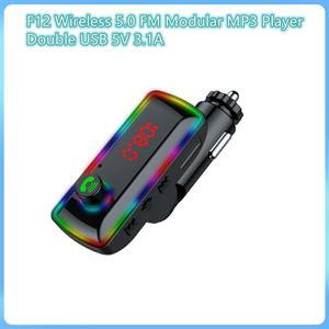 F12 FM Transmitter Audio Receiver MP3 Player 2 USB Fast Charging HandsBluetooth-compatible 5.0 Car Kit