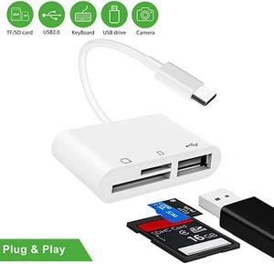3in1 USB SD Tf Type C Card Reader Adapter Keyboard IPAD Pro Mac Android