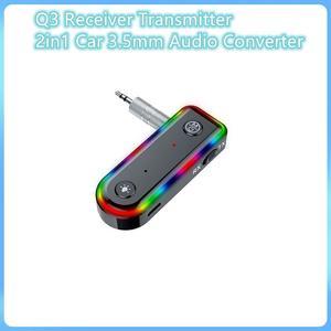 2 in 1 Q3 Adapter Wireless Receiver Transmitter Music Audio Transmitter 3.5mm AUX Adaptor for PC TV Car Bluetooth-Compatible 5.3