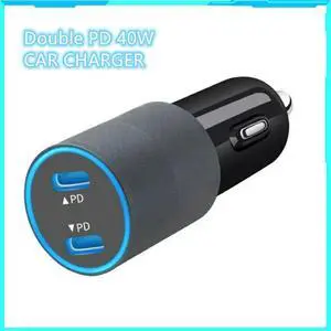 40W  fast Car Charger For All Samsung Type-C Phones Fast Charge PD Dual Type C  usb c Adapter