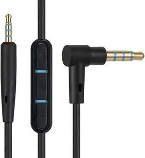 Replacement Audio Cable Cord,Extension Wire for Bose QuietComfort QC25 QC35 Headphones with in line Mic Volume Control(Black)