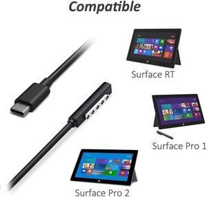 5FT Surface Pro Power Cord USB-C Surface Charger Cable 12V Power Cable for Microsoft Surface Pro 2 / Surface Pro 1 / Surface RT