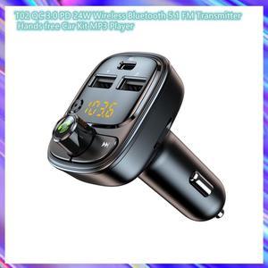 LENCENT Bluetooth 5.1 5.3 Car Wireless FM Transmitter Adapter 2 USB PD  Charger