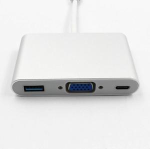 USB 3.1 Type-C to VGA USB 3.0 3.1 USB-C HD 3IN1 HUB Charging Port Adapter Cable adapter